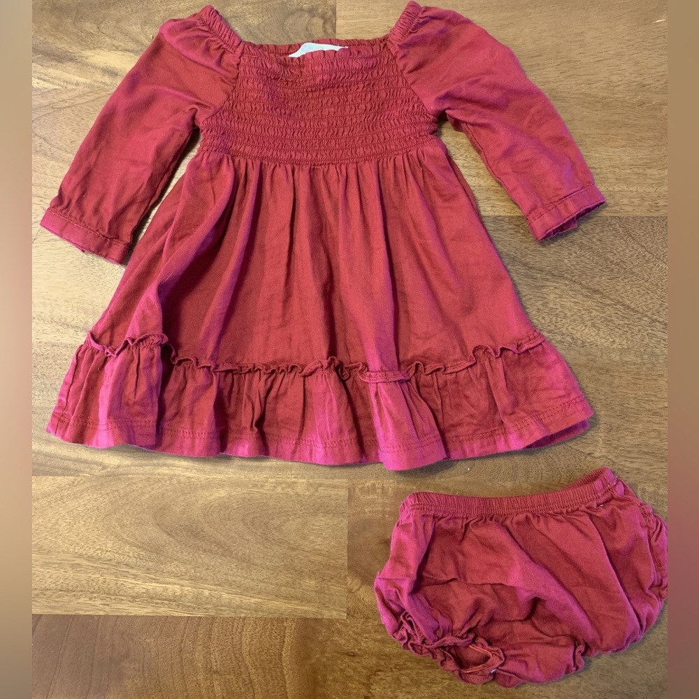 RuffleButts Holiday Christmas Ruffle Dress and Bloomers